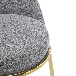 English Elm Christopher Knight Home® - Celano Upholstered Metal Barstool Set of 2 with Plush Rounded Seat, Semi‑Enclosed Backrest, Durable Frame Gold,Gray N775P268055G