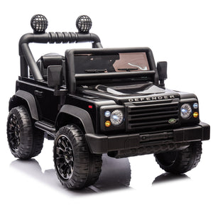 English Elm Licensed Land Rover Defender Ride on Car 24v Dual Motor with Parental Remote Black W1578P339065
