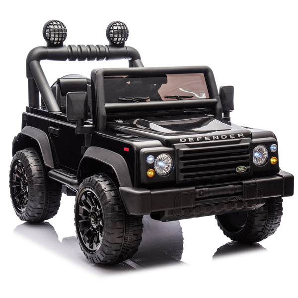 English Elm Licensed Land Rover Defender Ride on Car 24v Dual Motor with Parental Remote Black W1578P339065