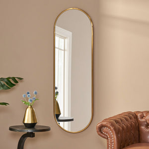 Christopher Knight Home® - Noble House - Oldham Contemporary Oval Wall Mirror, Brushed Brass