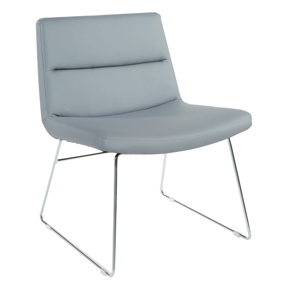 OSP Home Furnishings Thompson Contemporary Accent Chair with Chrome Sled Base for Office or Lounge Spaces THP-U42