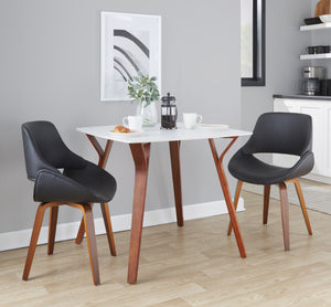 English Elm Dinette Square Marble Top Table with Walnut Bentwood Legs Seats Four Apartments B202P471543