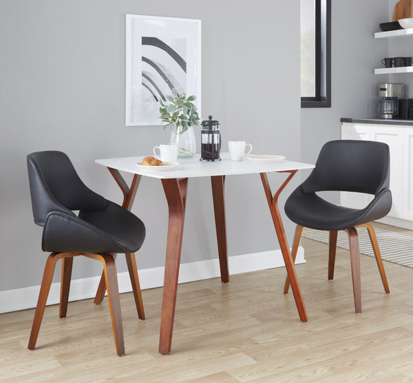 English Elm Dinette Square Marble Top Table with Walnut Bentwood Legs Seats Four Apartments B202P471543