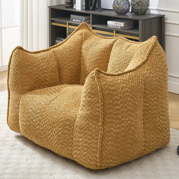 English Elm Sofa plush beanbag chair with superfiber cover and resilient foam filling for ultimate home comfort and relaxation Yellow W1996P252269