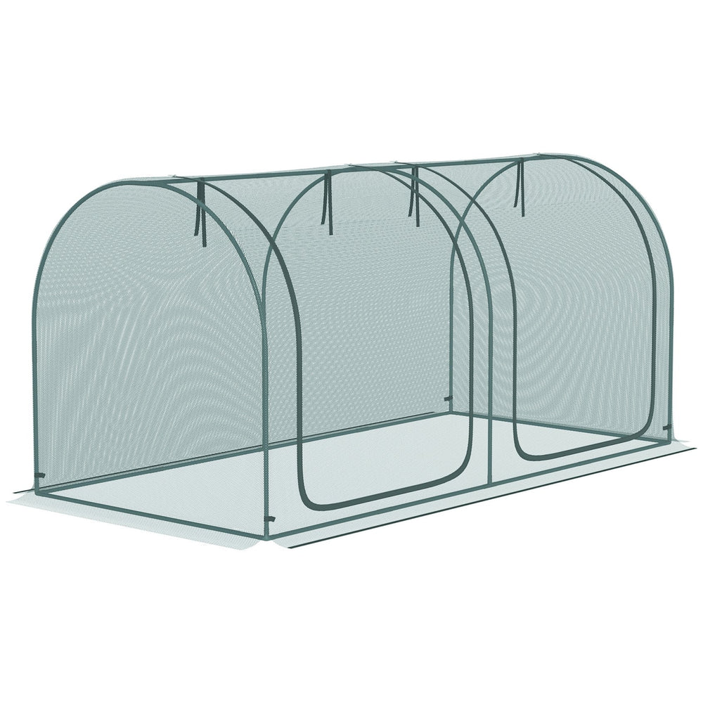 English Elm Outsunny Garden Crop Cage Hdpe Mesh Plant Protection Tent with Zippered Access Doors W2225P174512