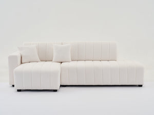 English Elm Scandinavian Channel Tufted L Shaped Sectional Sofa with Plush Foam Cushions B2730S00040
