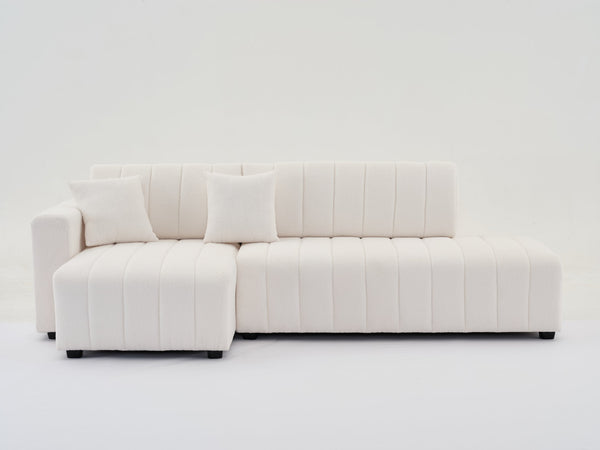 English Elm Scandinavian Channel Tufted L Shaped Sectional Sofa with Plush Foam Cushions B2730S00040
