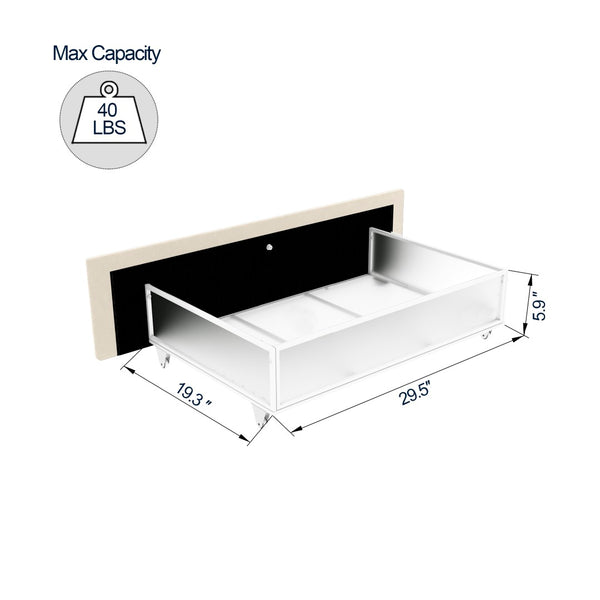 English Elm Same Anna Patented 2-Drawer Queen Storage Bed In Ivory Velvet - Modern Wingback Design With Support B191P191592-GIGA