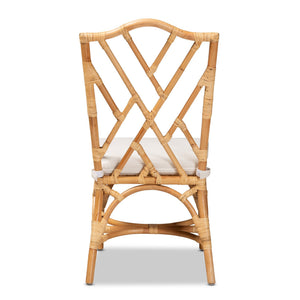 English Elm Modern Handwoven Rattan Dining Chair with Removable Cushion for Coastal Spaces B2750P470027