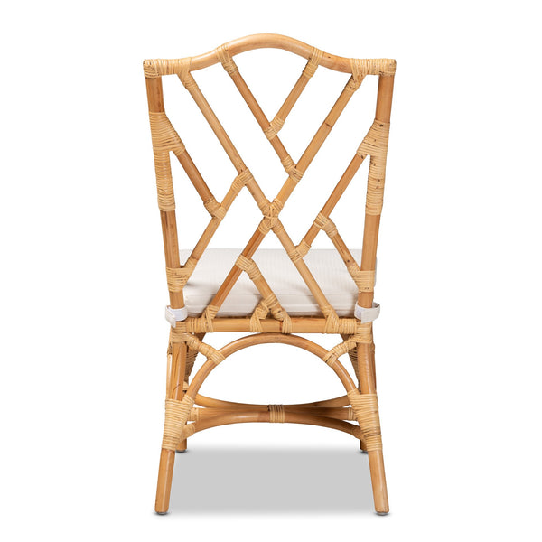 English Elm Modern Handwoven Rattan Dining Chair with Removable Cushion for Coastal Spaces B2750P470027