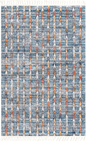 Unique Loom Aramis Aras Machine Made Tribal Rug Blue, Ivory/Navy Blue/Rust Red/Terracotta/Light Brown 5' 3" x 8' 0"
