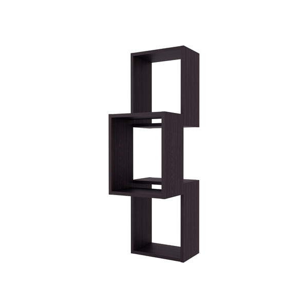 English Elm Seyner 6-Cube Wall Shelf in Walnut Finish — Durable Engineered Wood, Sleek Open Storage, Space-Saving Display for Living Room or Office Decor B070P368068