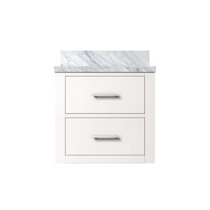 English Elm White Compact Single Bath Vanity With Acrylic Top - Modern Design For Small Spaces, Fully Assembled B2731P257898-GIGA