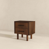 English Elm Ashcroft Furniture - Logan Mid Century Modern Walnut Nightstand Bed Side Tables With 2 Drawers