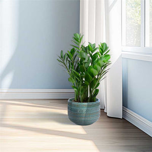 English Elm 3 Pieces Ceramic Flowerpot Set - Handcrafted Antique Navy Blue Planters For Garden, Patio & Home W3273P322001