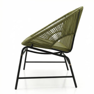English Elm Condessa Outdoor Pe Rattan Loveseat Iron Frame Weather Resistant Patio Seating Green N775P423051G