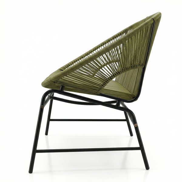 English Elm Condessa Outdoor Pe Rattan Loveseat Iron Frame Weather Resistant Patio Seating Green N775P423051G