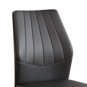 English Elm Set of 6 Pu Leather Dining Chairs with Gold Metal Legs for Glam Modern Rooms W1151P359615