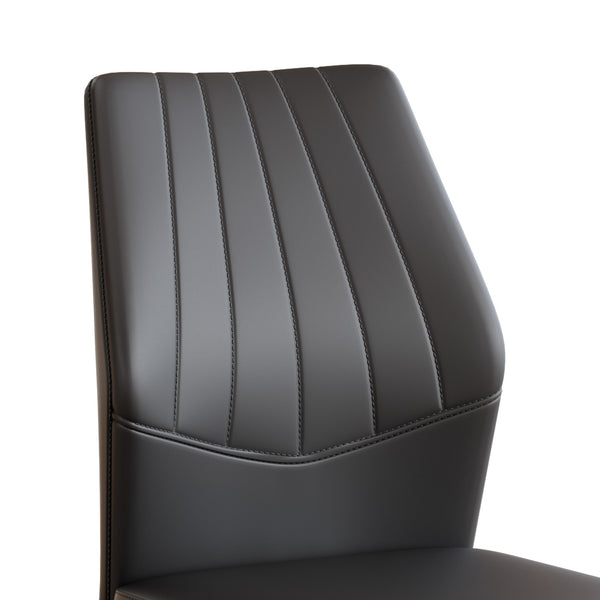 English Elm Set of 6 Pu Leather Dining Chairs with Gold Metal Legs for Glam Modern Rooms W1151P359615