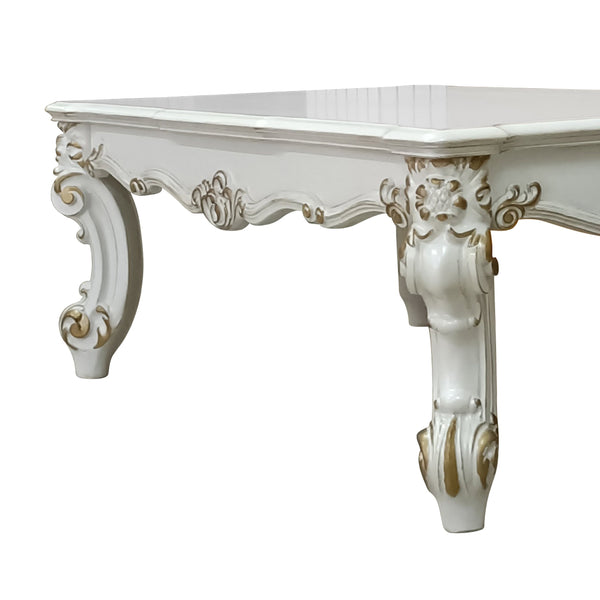 English Elm Antique Pearl Coffee Table – Elegant Scrolled Leg Design For Timeless Charm In Any Living Space B062P209127