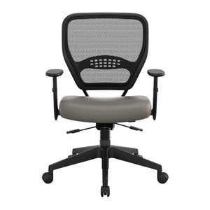 OSP Home Furnishings Air Grid Ergonomic Mesh Office Chair with Lumbar Support and Greenguard Certified Airflow Castillo Metal 5500SL-K006