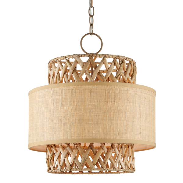 Isola Pendant Light - Elegant Wrought Iron & Natural Water Hyacinth Design for Contemporary Spaces