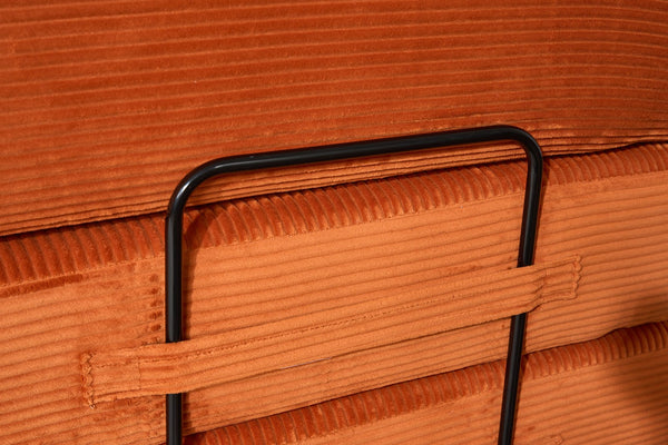 English Elm Convertible Sleeper Sofa Bed Corduroy 4-in-1 Folding Floor Couch with 35D Sponge Support and No-Assembly Orange W3434P378559