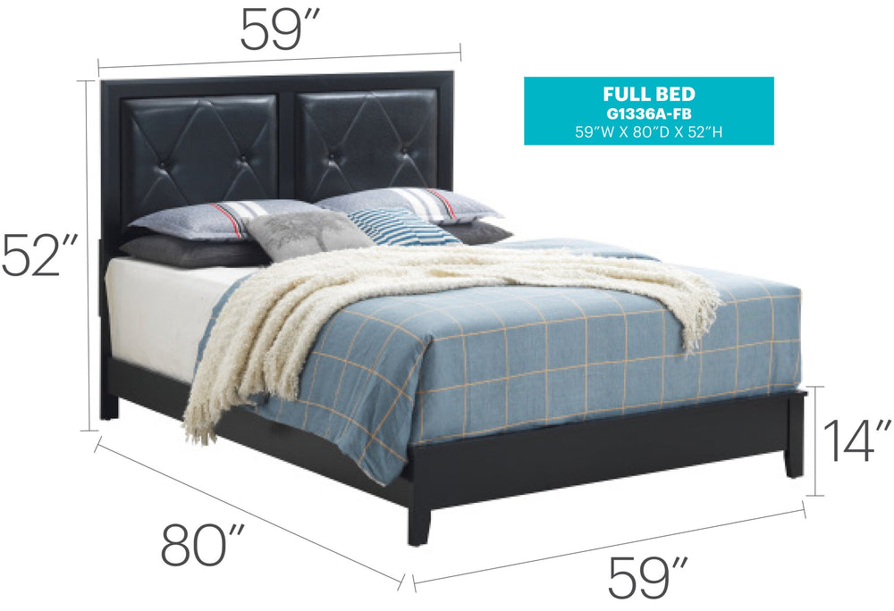 English Elm Elegant Transitional Black Full Bed Frame – Stylish, Durable Design With Clean Lines For Any Bedroom Decor B078S00152