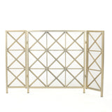 Christopher Knight Home® - Noble House - Margaret 3 Panelled Gold Iron Fireplace Screen