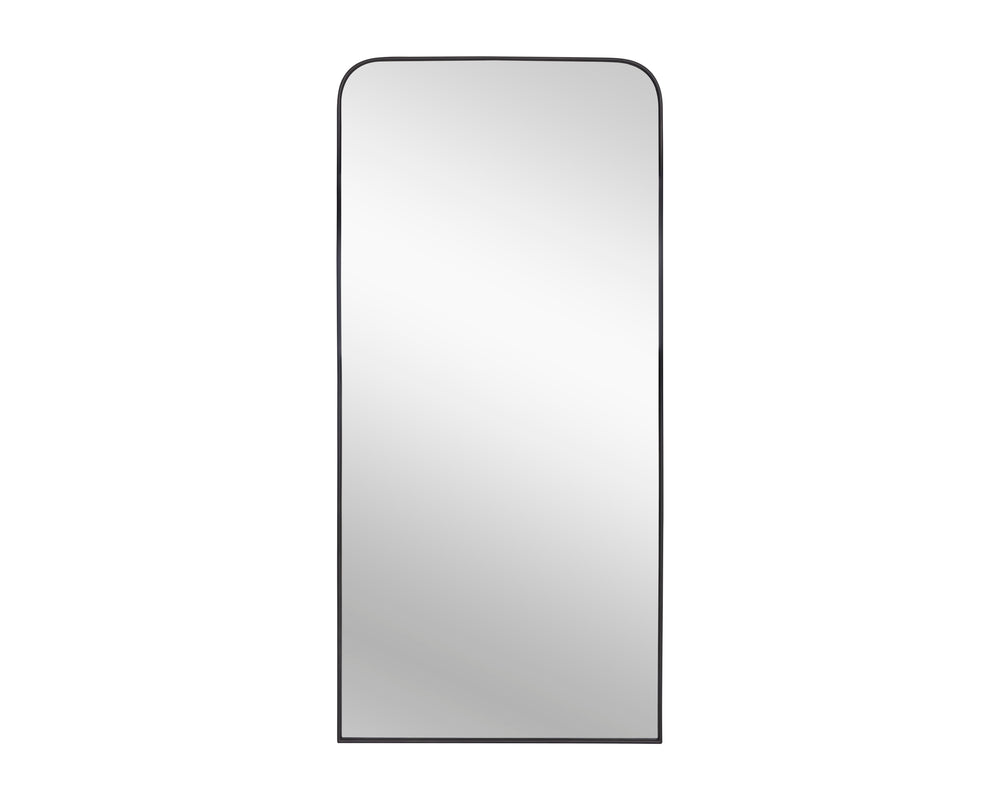 Sunpan Calabasas Floor Mirror - Sleek Minimalist Design with Iron Frame, Perfect for Modern Loft Spaces Black