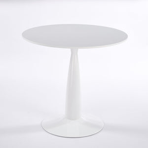 English Elm 1+4,5pieces Mid-century Dining Set White Mdf Top Tapered Metal Legs Seats Six W3766S00008