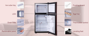 English Elm 3.5cu.ft Two Door Compact Mini Fridge Wood Finish Freezer Dorm Bar Office W1002P210657