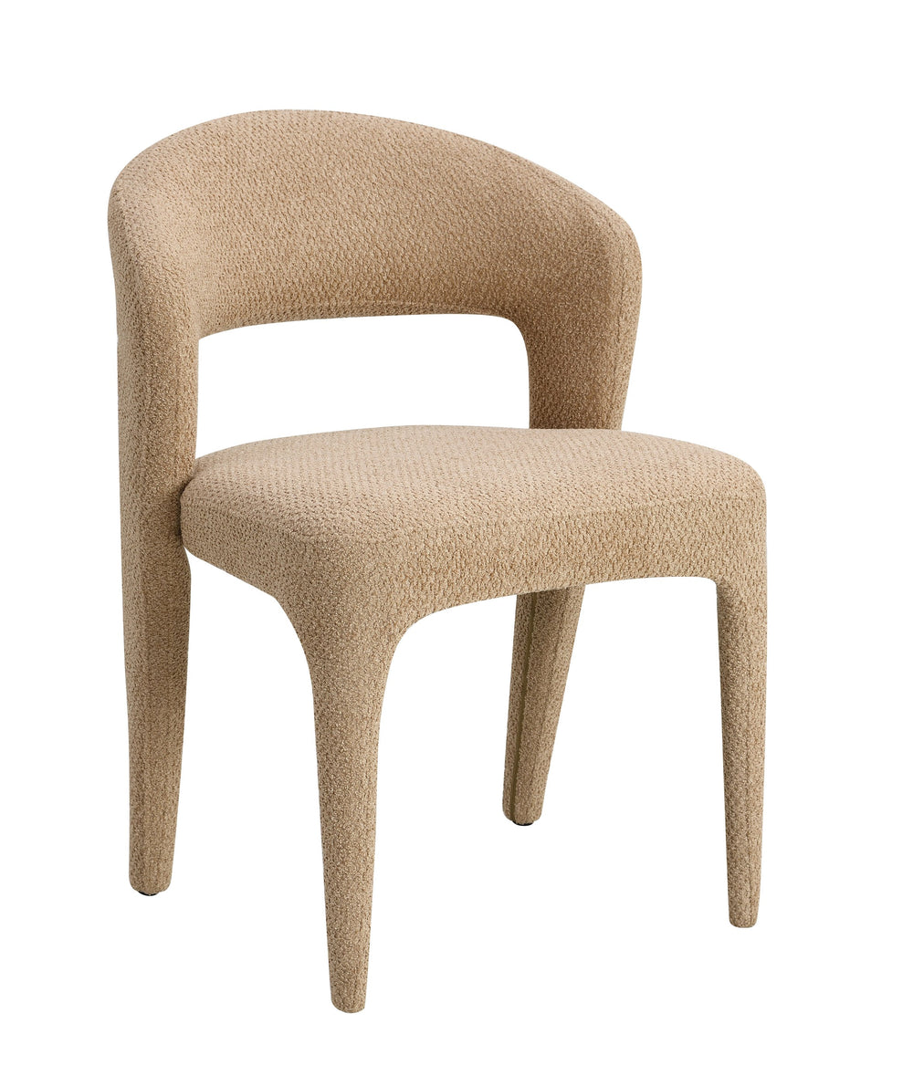 English Elm Lidi Light Brown Boucle Side Chair Set of 2 — Padded Fabric & Sponge Comfort, 220lb Capacity, 19" Seat Height B2726P405677