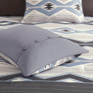English Elm 8-piece Queen Comforter Set Geometric Lodge Style Polyester Fill Bedroom Bedding B035P472705