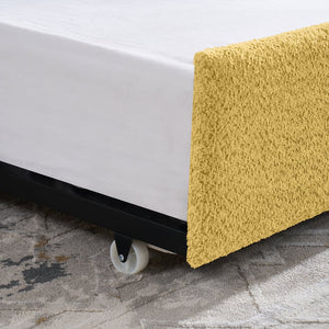 English Elm Full Size Boucle Daybed with Pop up Trundle Tufted Upholstered Sofa Sleeping Yellow W1413S00177