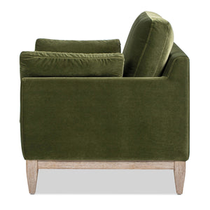 English Elm Jennifer Taylor Home - Pasadena Olive Green Modern Farmhouse Accent Arm Chair - Cozy Velvet, Eco-Friendly Rubberwood Frame B2719P265598