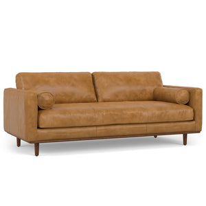 English Elm Morrison 89-Inch Leather Sofa And Ottoman Set – Mid-Century Modern Comfort For Stylish Living Spaces B136P199262