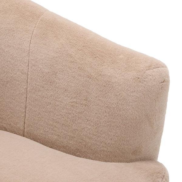 English Elm Plush Barrel Swivel Accent Chair Velvet Upholstered 360 Degree Base Living Room Blush Brown N776P403621W