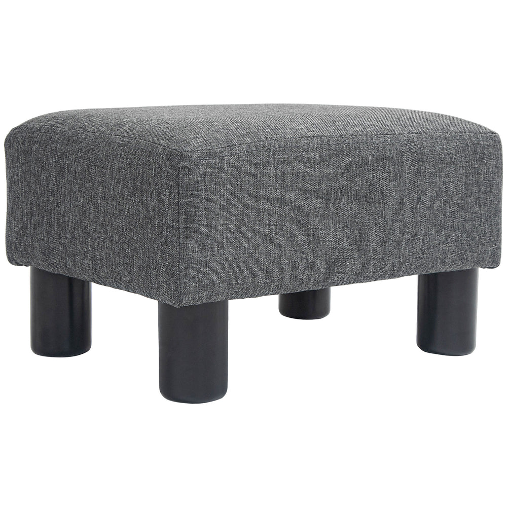 English Elm Homcom Compact Ottoman Foot Rest In Charcoal Gray Linen, Versatile Cube Stool For Modern Interiors W2225P217640