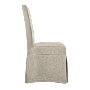 English Elm Tan Skirted Side Chairs (Set of 2) — Elegant Tan Upholstery, Skirted Design, Stackable Base for Storage and Versatile Dining or Living Room Seating Comfort B062P185703