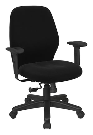 OSP Home Furnishings Mid Back Ergonomic Managers Chair with Synchro Tilt Lumbar Support and Adjustable Arms Jet 3121-297