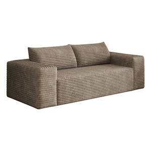English Elm 78.8" Corduroy Three Seat Sofa Deep Cushioned Low Profile Couch for Modern Living Rooms Camel W2824P409860