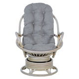 OSP Home Furnishings Lanai Rattan Swivel Rocker Grey