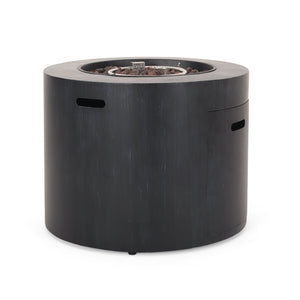 English Elm Circular Powder Coated Iron Propane Fire Pit 50000 Btu Outdoor Patio Gatherings N772P405046B