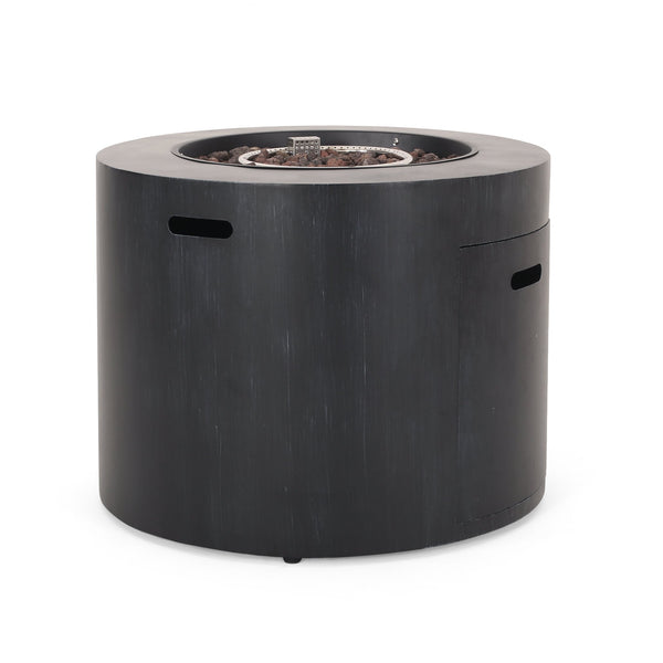 English Elm Circular Powder Coated Iron Propane Fire Pit 50000 Btu Outdoor Patio Gatherings N772P405046B
