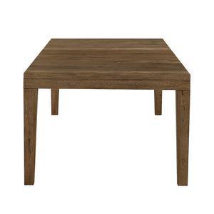 English Elm Brown French Oak Veneer Extendable Dining Set with Upholstered Chairs for Five B011S02333