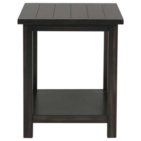 English Elm Castleton Distressed Java Wood End Table - Stylish Storage Solution For Living Rooms & More! B062P375519