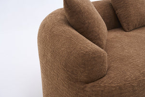 English Elm Compression Compression Sponge Sofa Curved Modular Sectional with 30D High-Density Chenille Sleeper for Cozy Apartment Living Room Comfort and Safe Rounded Design Caramel W2231S00040