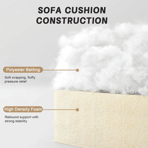 English Elm L-Shaped Modular Sofa With Movable Footstool, Cozy Crescent Armrests, Wheat Chenille Elegance W3041S00176