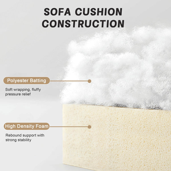 English Elm L-Shaped Modular Sofa With Movable Footstool, Cozy Crescent Armrests, Wheat Chenille Elegance W3041S00176